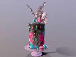 Luxury Turquoise Buttercream Cake Modèle 3D