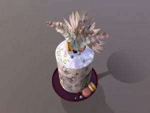 Luxury Golden Buttercream Cake 3Dモデル