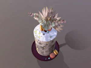 Luxury Golden Buttercream Cake 3D Model