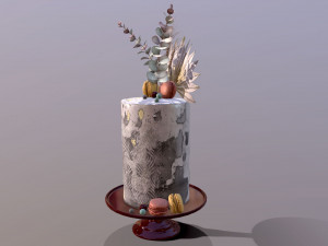 Luxury Golden Buttercream Cake 3Dモデル