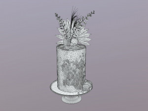 Luxury Golden Buttercream Cake 3Dモデル