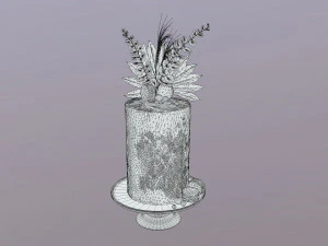 Luxury Golden Buttercream Cake 3D Model