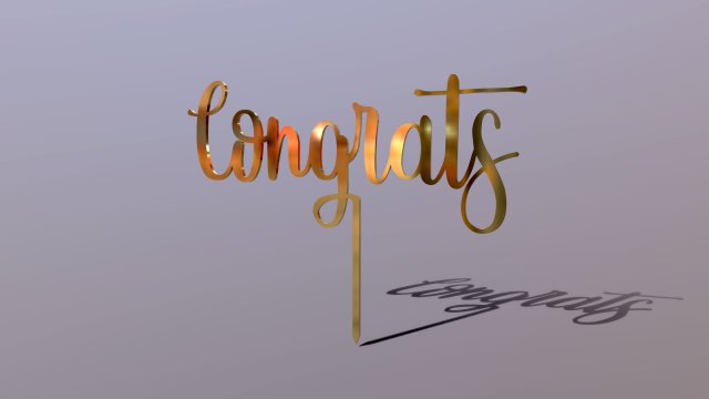 Congrats Cake Topper Modello 3D .c4d .max .obj .3ds .fbx .stl .blend 