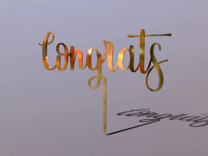 Congrats Cake Topper 3D Model