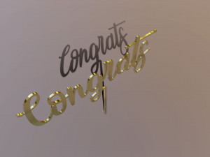 Congrats Cake Topper Modello 3D