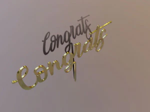 恭喜蛋糕礼帽 3D 模型