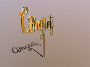 Congrats Cake Topper Modello 3D