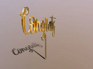 恭喜蛋糕礼帽 3D 模型