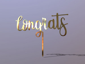 Congrats Cake Topper Modello 3D