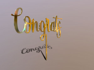 Congrats Cake Topper Modello 3D