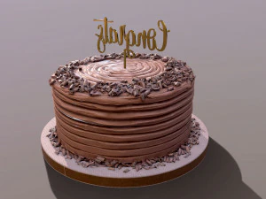 Chocolate Shaved Congrats Buttercream Cake 3D Model