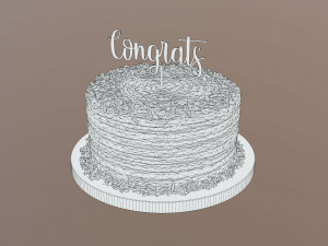 Chocolate Shaved Congrats Buttercream Cake Modèle 3D