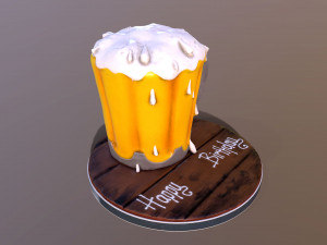 Beer Mug Cake 3D Model