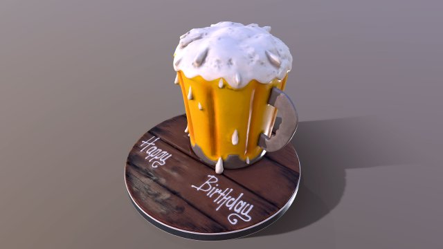 Beer Mug Fondant Cake