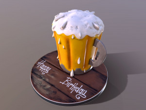 Beer Mug Cake 3D Model