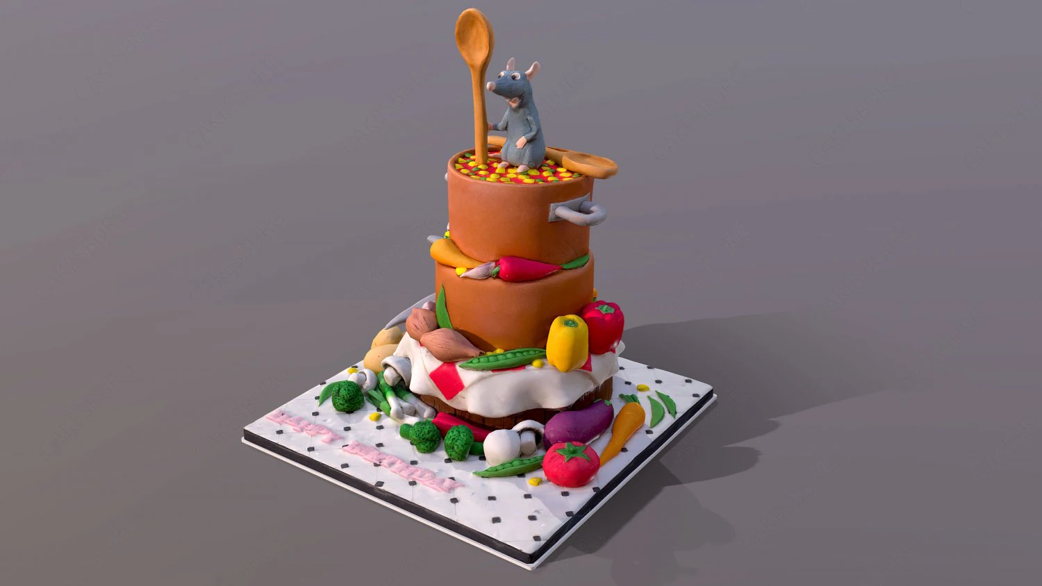 料理鼠王蛋糕 3D 模型 .c4d .max .obj .3ds .fbx .stl .blend 