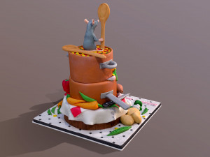Ratatouille Cake 3D Model