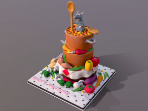 Ratatouille Cake 3D Model
