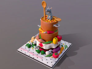 料理鼠王蛋糕 3D 模型