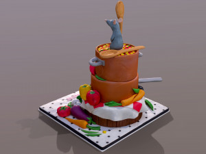 Ratatouille Cake 3D Model