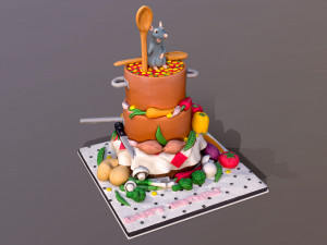 Ratatouille Cake 3D Model
