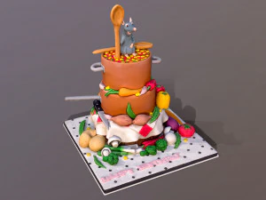 料理鼠王蛋糕 3D 模型