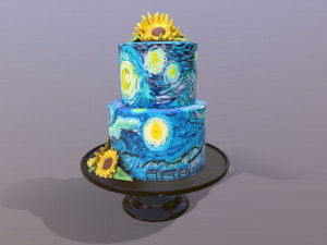 Van Gogh - Starry Night Cake Modello 3D