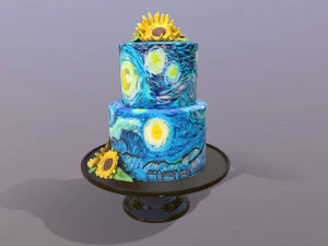 Van Gogh - Bolo Noite Estrelada Modelo 3D