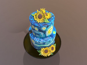 Van Gogh - Starry Night Cake Modello 3D