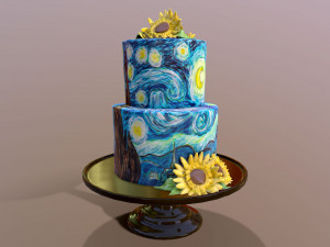 Van Gogh - Starry Night Cake Modello 3D