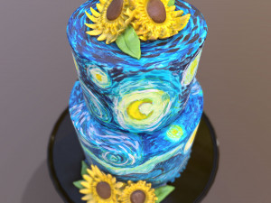 Van Gogh - Starry Night Cake Modello 3D