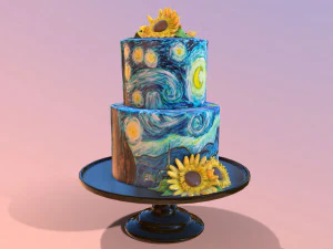 Van Gogh - Bolo Noite Estrelada Modelo 3D