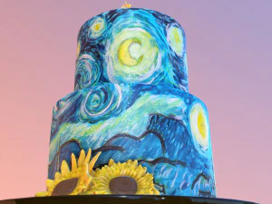 Van Gogh - Bolo Noite Estrelada Modelo 3D