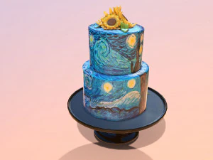 Van Gogh - Bolo Noite Estrelada Modelo 3D
