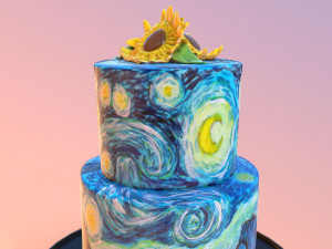 Van Gogh - Starry Night Cake Modello 3D