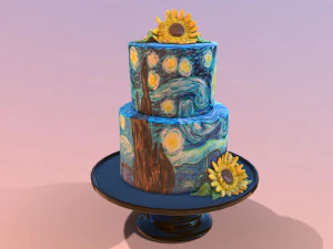 Van Gogh - Bolo Noite Estrelada Modelo 3D