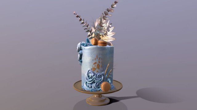 Luxury Aegean Swirl Cake 3D Model .c4d .max .obj .3ds .fbx .lwo .lw .lws
