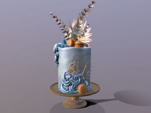 Luxury Aegean Swirl Cake 3D Model