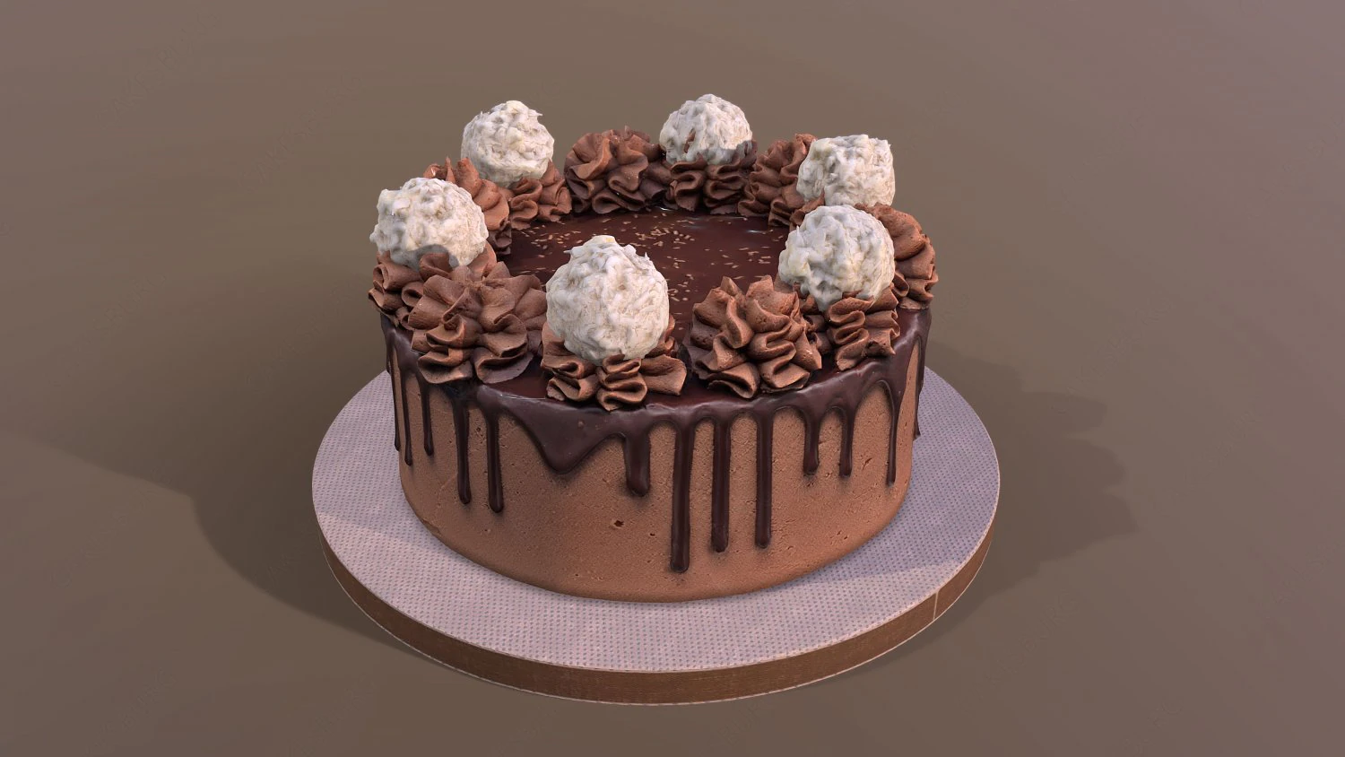 Ferrero Rafaello Drip Gateau 3D Model .c4d .max .obj .3ds .fbx .stl .blend 
