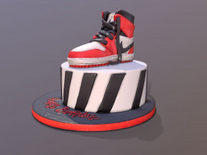 Jordan Air One Sneakers Cake 3D Model