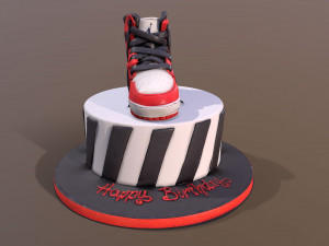 Jordan Air One Sneakers Cake 3D Model