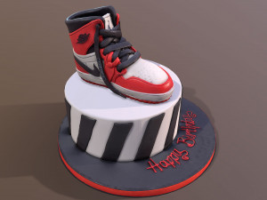 Jordan Air One Sneakers Cake 3D Model