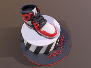 Jordan Air One Sneakers Cake 3D Model