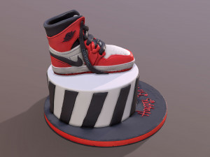 Jordan Air One Sneakers Cake 3D Model