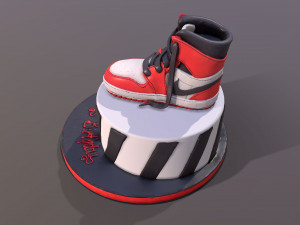 Jordan Air One Sneakers Cake 3D Model