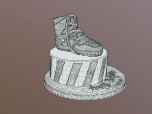 Jordan Air One Sneakers Cake 3D Model