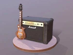 Bolo M&uacute;sico Guitarra e Amplificador Modelo 3D