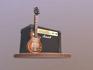 Bolo M&uacute;sico Guitarra e Amplificador Modelo 3D