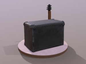Guitar and Amplifier Musician Cake 3D Model