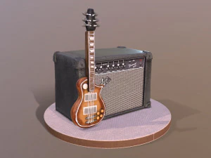 Bolo M&uacute;sico Guitarra e Amplificador Modelo 3D